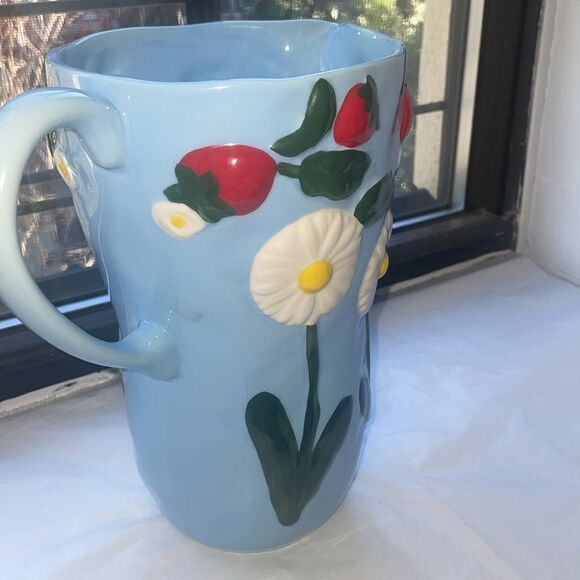 ❤️Floral Blue Ceramic Pitcher - Picture 6 of 11